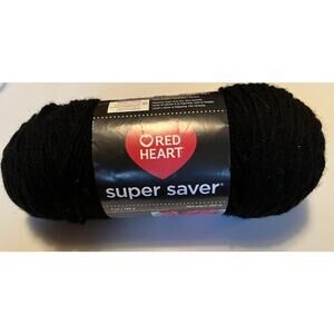 Red Heart Yarn Super Saver Black Premium 7 Oz. Medium-4 Acrylic E300B-0312